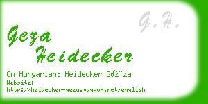 geza heidecker business card